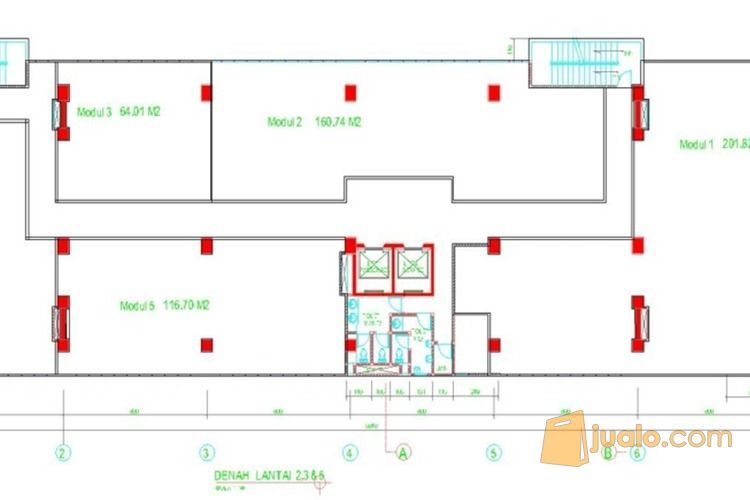 Ruang kantor, luas 50, 60, 100 Sqm, di Gedung WISMA UDAYA, Sunter