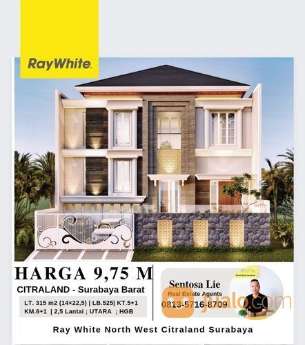 NEW Rumah Puri Sentra Raya Citraland Surabaya- Split Level 2,5 Lantai- SEMI Furnish + PAGAR