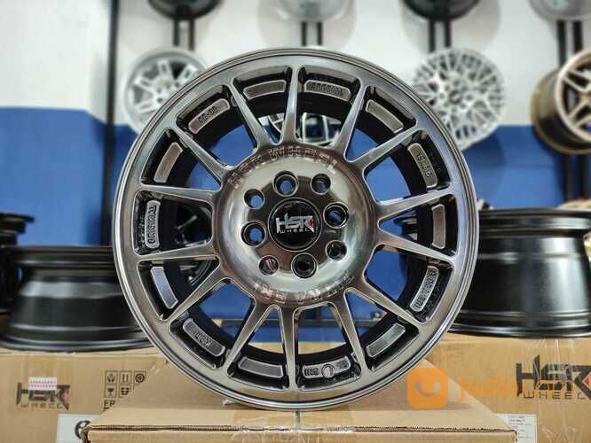 Velg Mobil Ring 15 Pelk Racing Baru R15 Lebar 6.5 Offset 42 Hyper Black Terbaru Gratis Ongkir