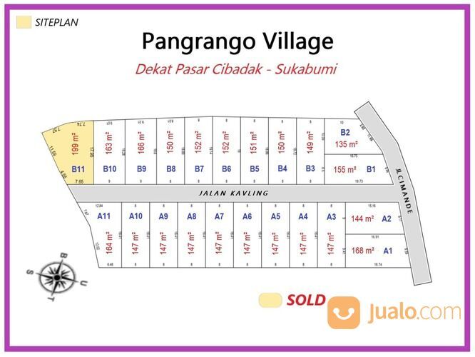 Tanah Sukabumi - Nagrag, Murah 450 Ribu Per meter, Dekat Pasar Cibadak