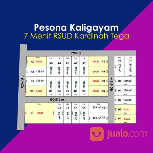 Dekat Pasar Pepedan, Tanah Kavling Tegal, Hanya 100 Jt-an