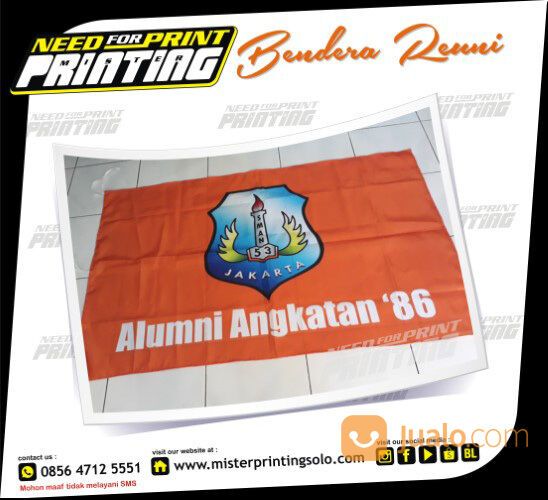 Bikin Bendera Reuni Logo Angkatan Sekolah SD SMP SMA KAMPUS UNIVERSITAS