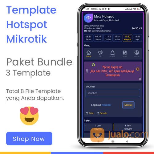 Template Login Mikrotik + Paket Bundle 3 Template Hotspot