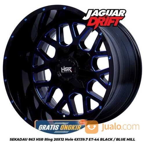 VELG MOBIL DI - LAMONGAN FG SEKADAU 863 HSR R20X12 H6X139,7 ET-44 BK/BLUE COATING
