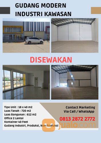 Sewa Gudang Luas 720 m2, Kawasan Multiguna Legok Tangerang