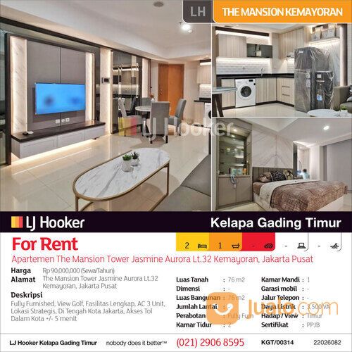 Apartemen The Mansion Tower Jasmine Aurora Lt.32 Kemayoran, Jakarta Pusat