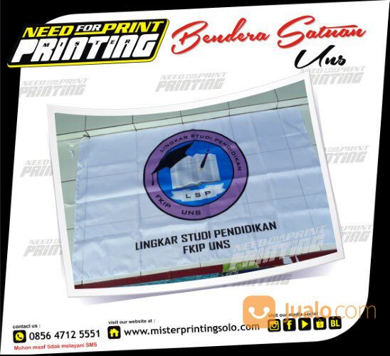 Pusat Jasa Cetak Bendera Giant Flag Komunitas Logo Kampus Universitas UNS di Surakarta