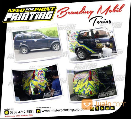 Branding Mobil Terios Sticker Oneway Cutting Logo Striping sedan truk blin van siap kirim