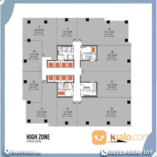 1 Lantai Perkantoran Pakuwon Tower di Kota Kasablanka, Jakarta Selatan