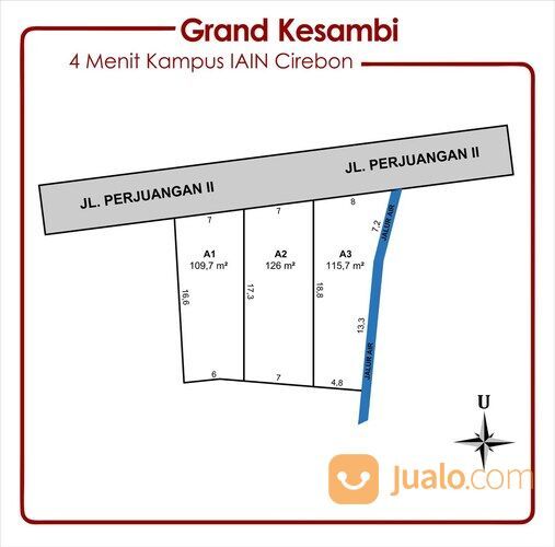 Tanah Cirebon Kota Strategis Dekat Kawasan Kampus 2,5 JT/Meter Sertifikat SHM
