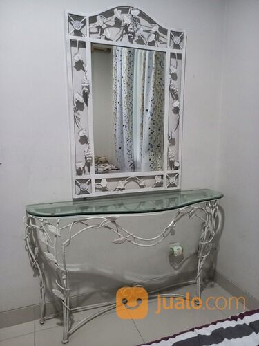 Meja rias bahan besi tempa + rak dinding besi