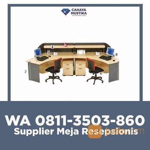 HP/WA : 081-1350-3860 - Supplier Meja Resepsionis Kantor Minimalis Malang