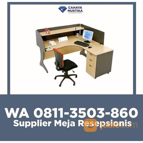 HP/WA : 081-1350-3860 - Supplier Meja Resepsionis Kantor Minimalis Malang