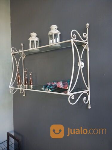 Meja rias bahan besi tempa + rak dinding besi
