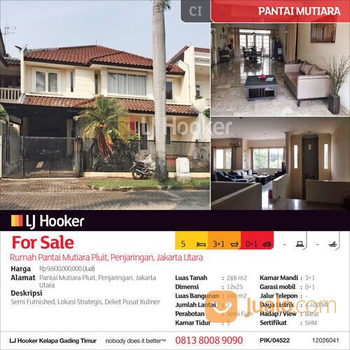 Rumah Pantai Mutiara Pluit, Penjaringan, Jakarta Utara