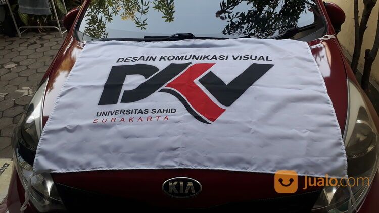 Jasa Cetak Bendera Kain Logo DKV kampus Universitas Print Sticker Poster Brosur Mug Dll