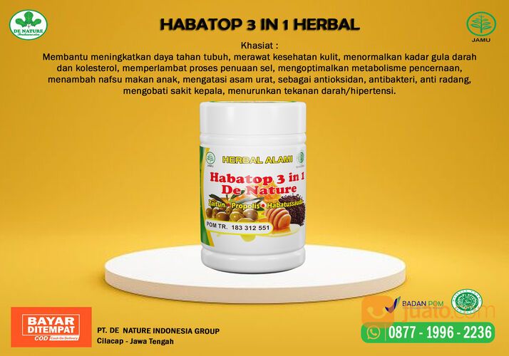 KAPSUL HABATOP 3 IN 1 DE NATURE - OBAT BERBAGAI MACAM PENYAKIT, PENAMBAH NAFSU MAKAN ANAK