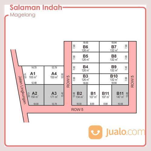 550rb/m : Tanah Kavling Magelang, Dekat Tugu Bunderan Salaman