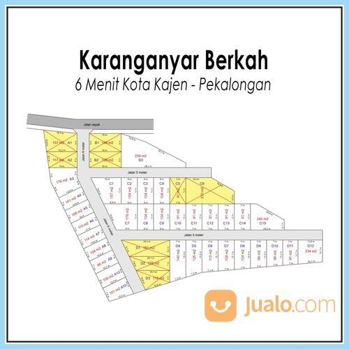 3 Km Alun-Alun Kajen Pekalongan: 80 Jt-an, Kavling Perumahan