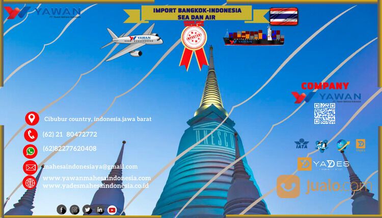 import barang dari bangkok to jakarta laut dan udara