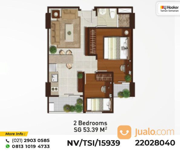 (TSI/15939) Apartemen Metro Park Residence, Tower MA, Kedoya Selatan, 53.39 m², Lt. 05, HGB
