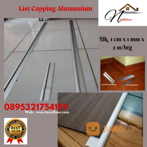 List Jepit Capping Alumunium Aksesoris Untuk Lantai Vinyl Perbatang