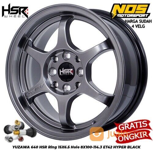 Velg Racing HSR Ring 15 Tipe HSR YUZAWA Hyper Black Pcd 4x100-114