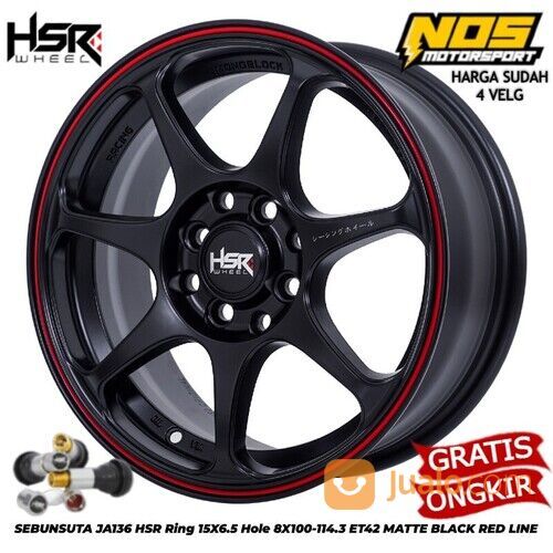 Velg HSR SEBUNSUTA Ring 15 Lebar 65 Untuk Jazz, Brio, Mobilio