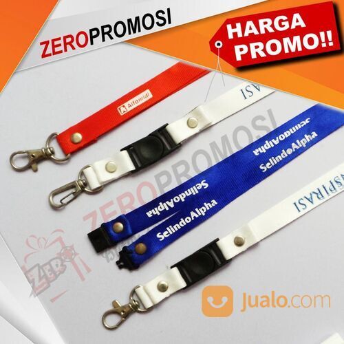 Souvenir Tali id card lebar 1.5cm sablon 1 sisi 1 warna dengan stopper