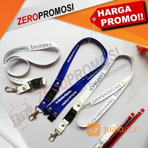 Souvenir Tali id card lebar 1.5cm sablon 1 sisi 1 warna dengan stopper