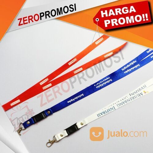 Souvenir Tali id card lebar 1.5cm sablon 1 sisi 1 warna dengan stopper