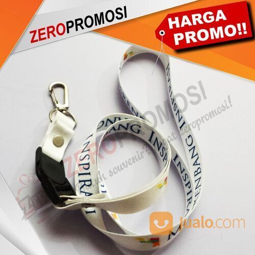 Souvenir Tali id card lebar 1.5cm sablon 1 sisi 1 warna dengan stopper