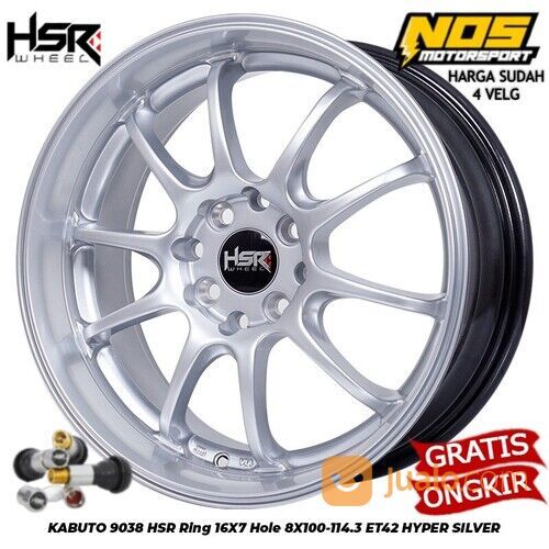 Velg Mobil HSR KABUTO Ring 16 Warna Silver Pcd 4x100-114,3 Lebar 7