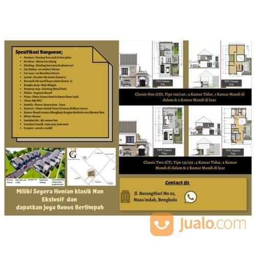 RUMAH TOWNHOUSE GRAVANA PARK JL MANGGA SIDOMULYO GADING CEMPAKA KOTA BENGKULU