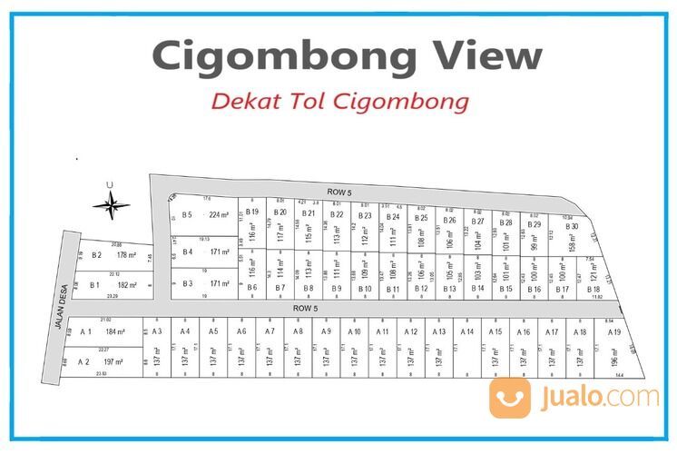 6 Menit ke Tol Cigombong, 1Jt-an Per meter, Kavling View Gunung Salak