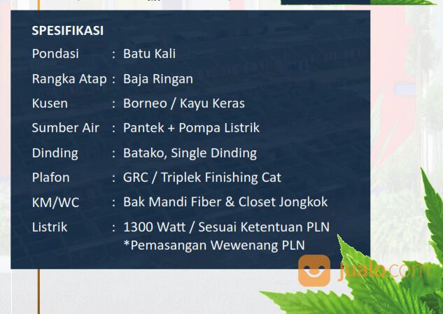 Rumah Subsidi Murah di Perumahan PERMATA PURI HARMONI 2 Cileungsi Timur Cibubur