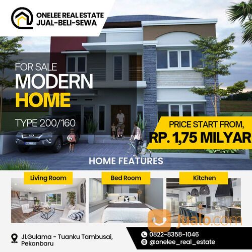 Rumah Mewah Lokasi Strategis 2 Lantai di Jl.Nangka Pekanbaru