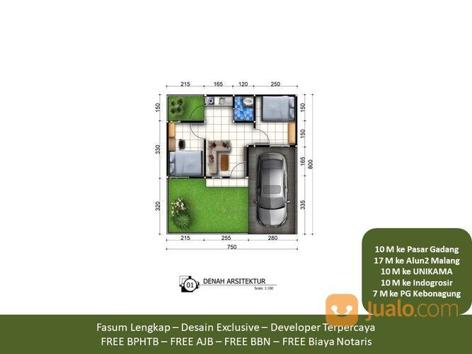 Promo Tipe 28/60 Rumah di Malang Strategis Siap KPR