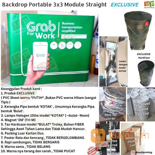 Backwall Portable 3x3 Lurus / Backdrop Portable 3x3 Lurus