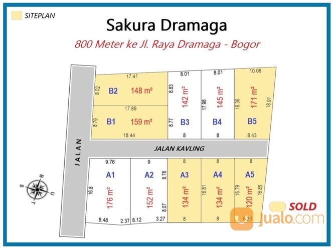 Tanah Bogor Kota, 10 Menit transmart yasmin , SHM, Row 5 Meter