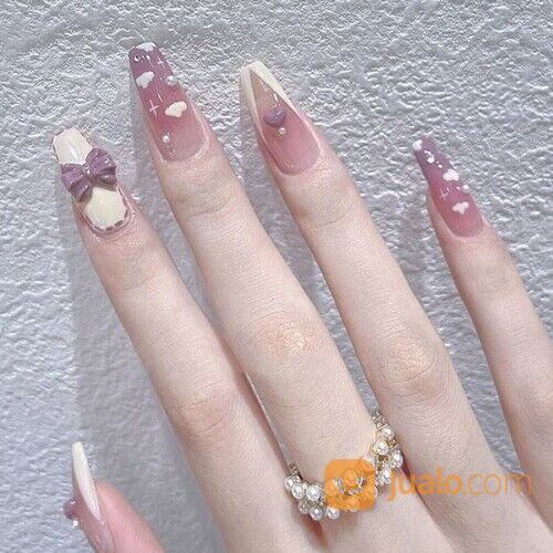 Kuku Palsu Nail Art 24pcs Set Free Lem Cair 2gr Fake Nail Art Party