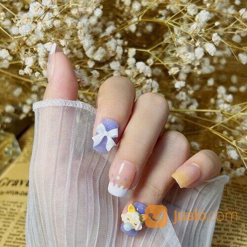 Kuku Palsu Nail Art 24pcs Set Free Lem Cair 2gr Fake Nail Art Party