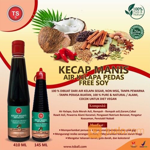 TSb Coconut Water Sweet Sauce Kecap Kelapa Organik Free Soy Pedas