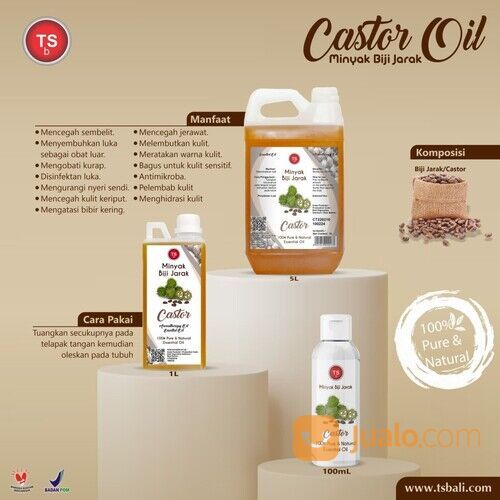 TSBali Castor Oil Minyak Biji Jarak Essential Oil 100% Murni 100 ML