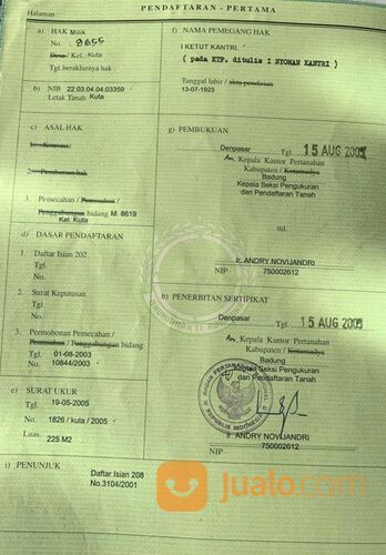 Kos-Kosan 14 Kamar + Kmr mndi, 2 Lantai, Jl. Dewi Sri - Kresna Legian Seminyak Kuta