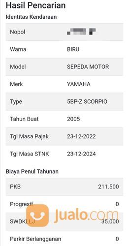 YAMAHA 225cc Scorpio Lengkap Hidup 2024