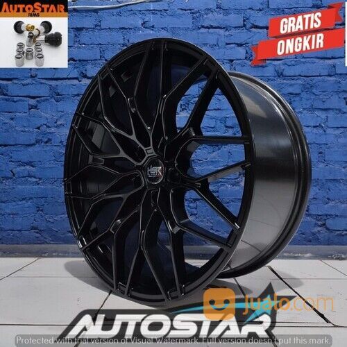 Velg Mobil Racing Ring 20 Terbaru HSR BURAKKU 147 R20 Pcd 5X120 Black