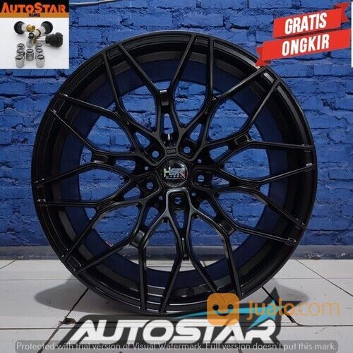 Velg Mobil Racing Ring 20 Terbaru HSR BURAKKU 147 R20 Pcd 5X120 Black