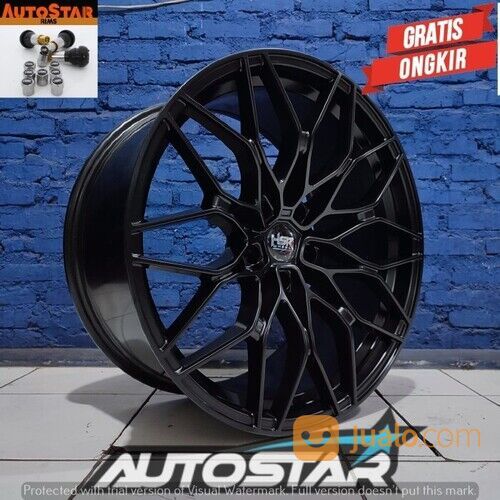 Velg Mobil Racing Ring 20 Terbaru HSR BURAKKU 147 R20 Pcd 5X120 Black
