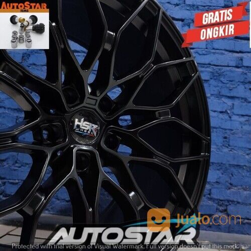 Velg Mobil Racing Ring 20 Terbaru HSR BURAKKU 147 R20 Pcd 5X120 Black